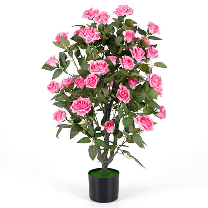 Dreamade 35.5" Artificial Rose Tree with 32 Blooming Flowers | Free Maintenance