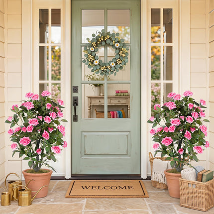 Dreamade 35.5" Artificial Rose Tree with 32 Blooming Flowers | Free Maintenance