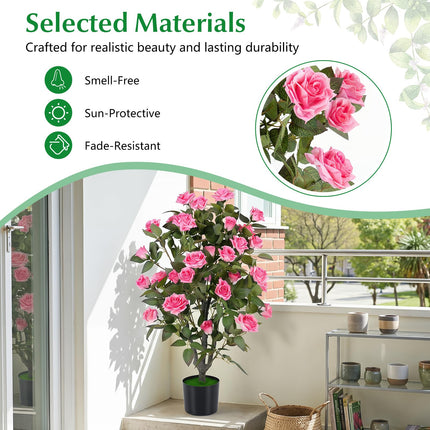 Dreamade 35.5" Artificial Rose Tree with 32 Blooming Flowers | Free Maintenance
