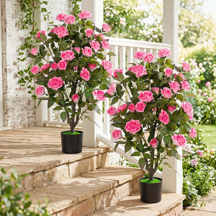 Dreamade 35.5" Artificial Rose Tree with 32 Blooming Flowers | Free Maintenance