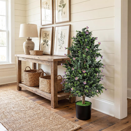 Dreamade 2 Pack 36" Artificial Topiary Cone Tree w/49 Flowers