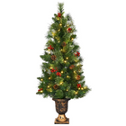 5 FT Christmas Tree Pre-Lit Tabletop Artificial Entrance Tree with 100 Led Lights