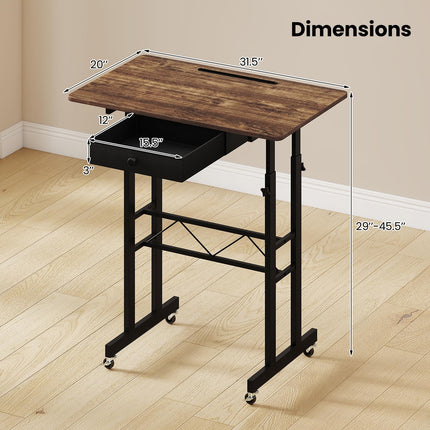 Dreamade 31.5 Small Standing Desk with Drawer for Walking Pad Treadmill