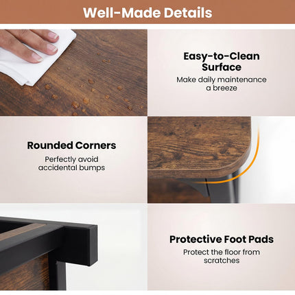 Dreamade 43" Farmhouse Coffee Table with Storage & X-Shaped Frames