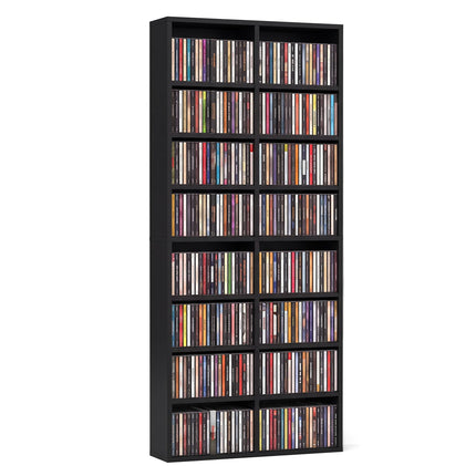 Dreamade DVD Shelf | 16-Shelf Wide CD Rack with 12 Adjustable Shelves (1/2)
