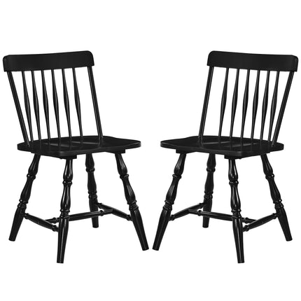 Dreamade Windsor Dining Chairs Set of 2/4 with Turned Legs & Curved Spindle Back