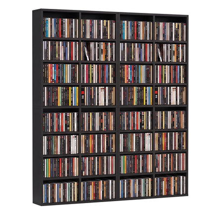 Dreamade DVD Shelf | 16-Shelf Wide CD Rack with 12 Adjustable Shelves (1/2)