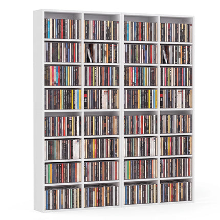 Dreamade DVD Shelf | 16-Shelf Wide CD Rack with 12 Adjustable Shelves (1/2)