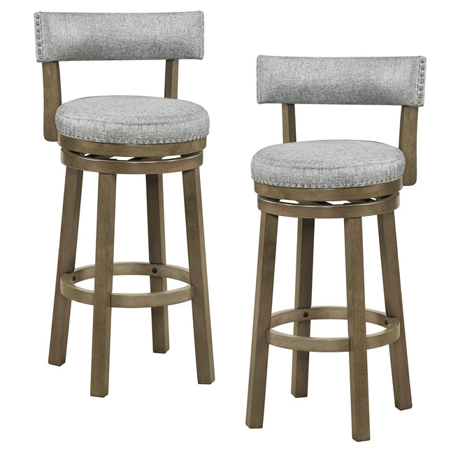 Dreamade 31.5" Bar Height Stools with Linen Fabric Upholstered Seat & Back Set of 2/4
