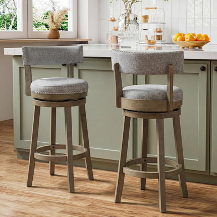 Dreamade 31.5" Bar Height Stools with Linen Fabric Upholstered Seat & Back Set of 2/4