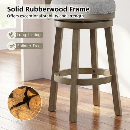 Dreamade 31.5" Bar Height Stools with Linen Fabric Upholstered Seat & Back Set of 2/4