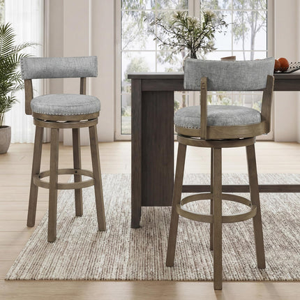 Dreamade 31.5" Bar Height Stools with Linen Fabric Upholstered Seat & Back Set of 2/4