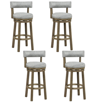 Dreamade 31.5" Bar Height Stools with Linen Fabric Upholstered Seat & Back Set of 2/4