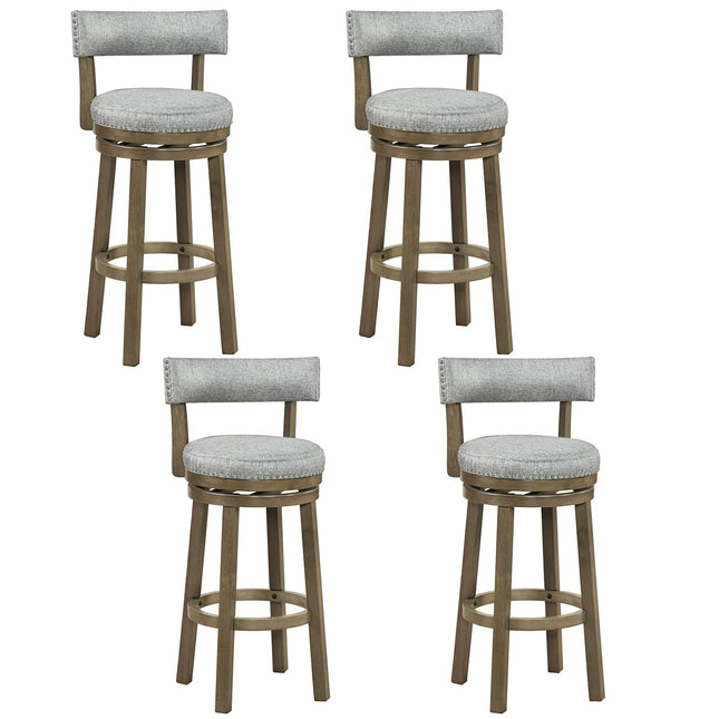 Dreamade 31.5" Bar Height Stools with Linen Fabric Upholstered Seat & Back Set of 2/4