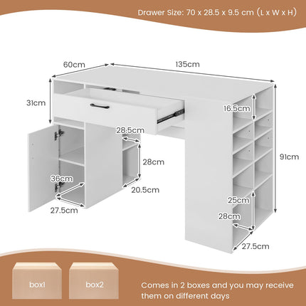 Dreamade Craft Table with Storage
