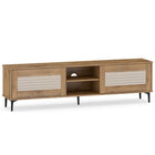 Dreamade Mid Century Modern TV Stand for 55-65 Inch TV Waveform Fluted Entertainment Center