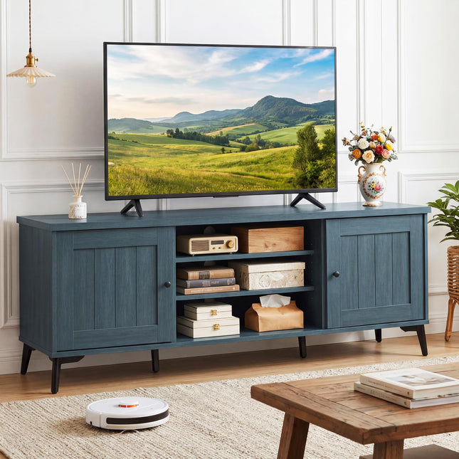 Dreamade 2-Door TV Stand for TVs up to 65" with 2 Storage Cabinets & 4 Adjustable Shelves