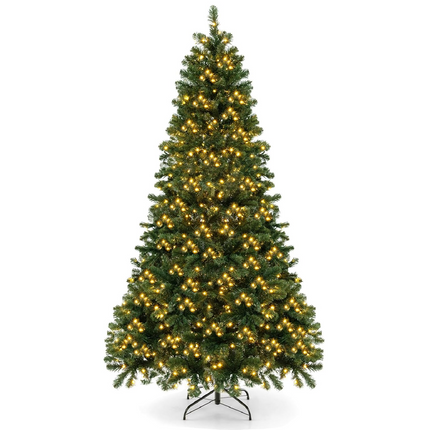 Dreamade Pre-Lit Artificial Christmas Tree, Hinged Xmas Tree with 821 Branch Tips
