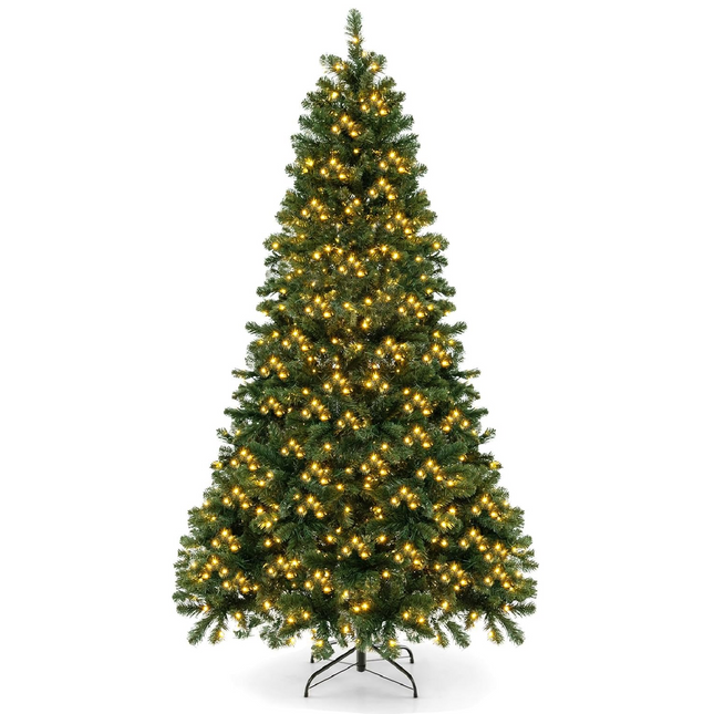 Dreamade Pre-Lit Artificial Christmas Tree, Hinged Xmas Tree with 821 Branch Tips