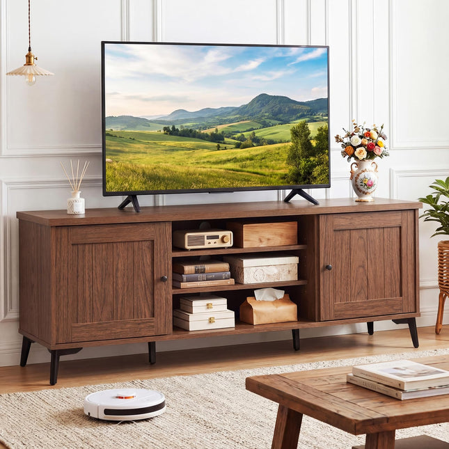 Dreamade 2-Door TV Stand for TVs up to 65" with 2 Storage Cabinets & 4 Adjustable Shelves