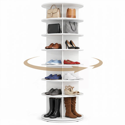 Dreamade 7 Tier Rotating Shoe Rack Tower with 28 Cubes