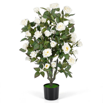 Dreamade 35.5" Artificial Rose Tree with 32 Blooming Flowers | Free Maintenance