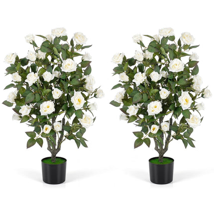 Dreamade 35.5" Artificial Rose Tree with 32 Blooming Flowers | Free Maintenance