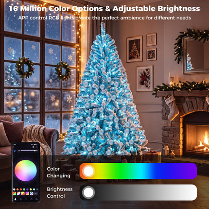DREAMADE 6FT/7.5FT Prelit Christmas Tree with Smart RGB & Warm White LED Lights