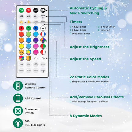 DREAMADE 6FT/7.5FT Prelit Christmas Tree with Smart RGB & Warm White LED Lights