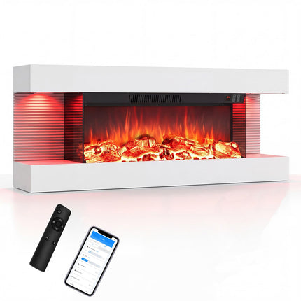 DREAMADE 3-Sided Electric Fireplace | 750/1500W Wall Mounted Heater with WiFi Remote & APP Control