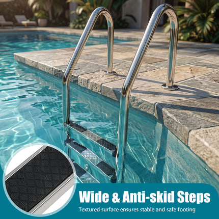 DREAMADE Inground Pool Ladder, 4-Step Swimming Pool Entry Ladder