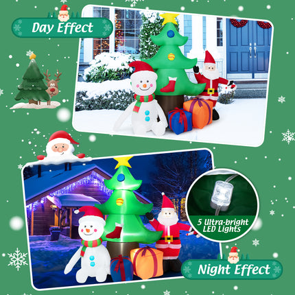 DREAMADE 6.5FT Inflatable Christmas Decoration, Self Inflating Christmas Tree w/Santa Claus