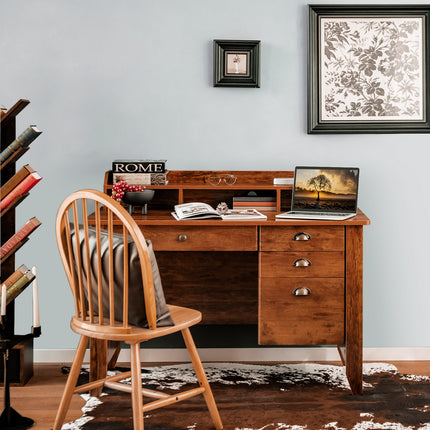 DREAMADE Home Office Desk with Drawer, Wood Office Executive Desk w/Multiple Drawers & Storage Cabinet