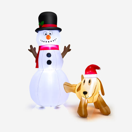 DREAMADE 6 FT Christmas Decoration, Inflatable Christmas Snowmen with Dog