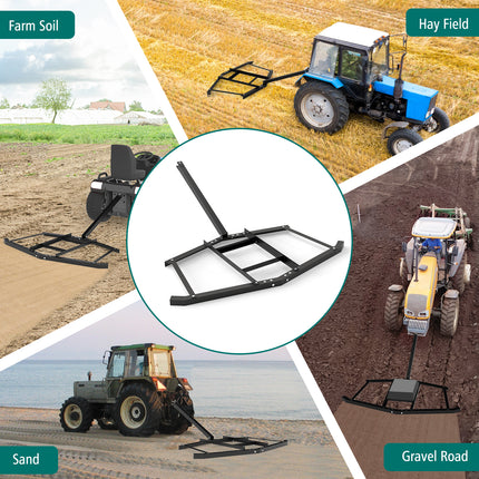DREAMADE 66" Driveway Drag Harrow, Tow Behind Landscape Harrow