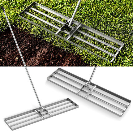 DREAMADE Lawn Leveling Rake, 30"/36"/42" x 10" Professional Grade Soil Distribution Rake w/67 Ergonomic Handle
