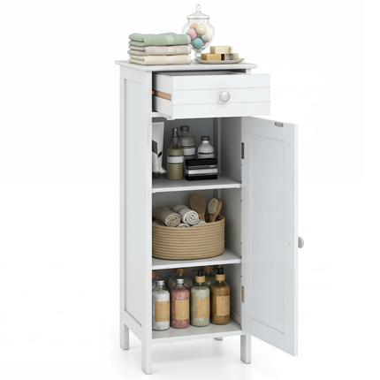 DREAMADE Bathroom Storage Cabinet, Slim Narrow Organizer with Drawer, Black