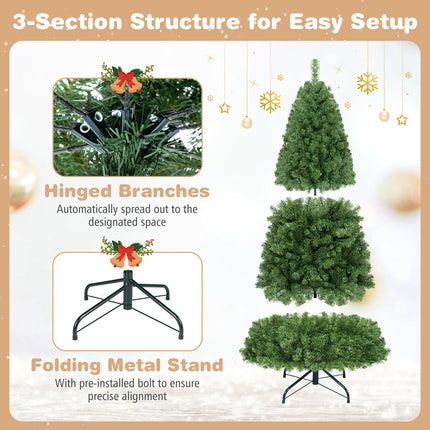 DREAMADE 6 FT Pre-Lit Christmas Tree, 845 Branch Tips Artificial Decor