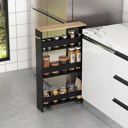 DREAMADE Slim Storage Cart, 4 Tier Narrow Storage Cabinet Between Washer and Dryer