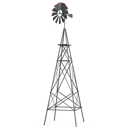 DREAMADE 8ft Steel Windmill, Farmhouse Windmill Decoration with Directional Vane