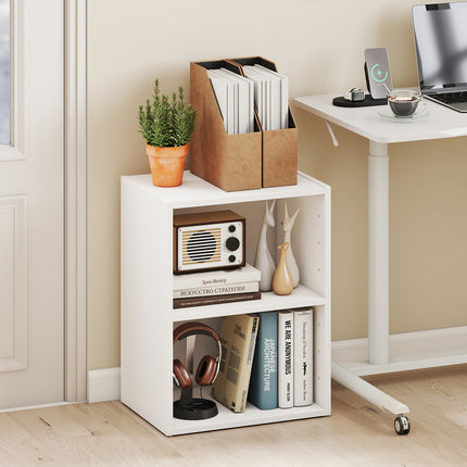 DREAMADE 2 Cube Storage Organizer, Open Storage Display Cabinet with Modular Cubby Design & Adjustable Shelf