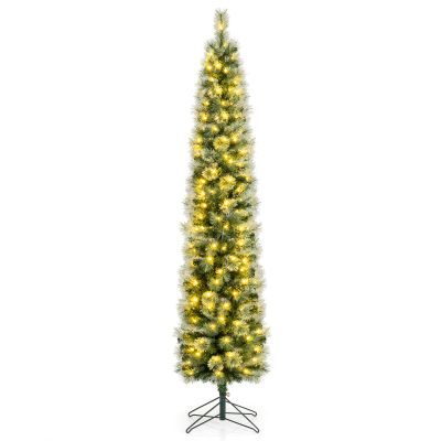 DREAMADE 7 FT Pre-Lit Pencil Christmas Tree, Artificial Xmas Tree