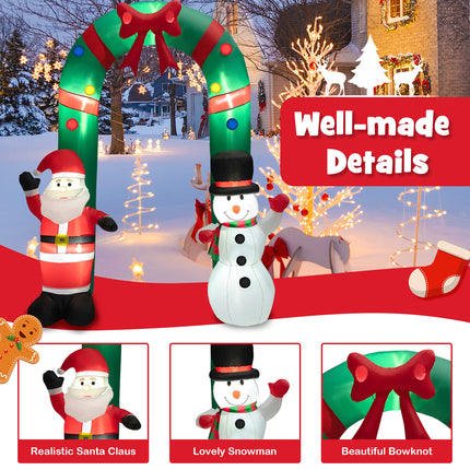 DREAMADE 8 FT Inflatable Christmas Decoration, Tall Christmas Tree Archway w/Santa Claus