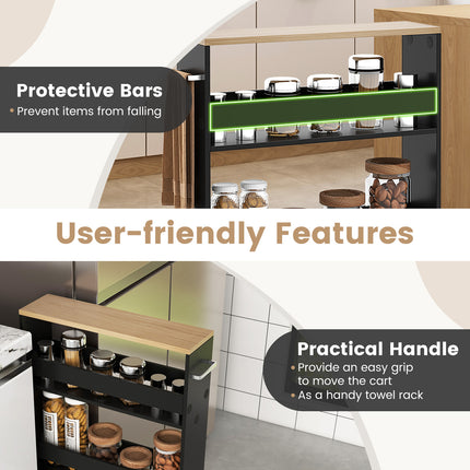 DREAMADE Slim Storage Cart, 4 Tier Narrow Storage Cabinet Between Washer and Dryer