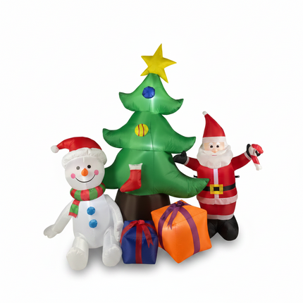 DREAMADE 6.5FT Inflatable Christmas Decoration, Self Inflating Christmas Tree w/Santa Claus