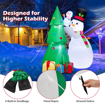 DREAMADE 6 FT Christmas Decoration, Inflatable Christmas Tree with Snowmen