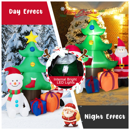DREAMADE 6.5FT Inflatable Christmas Decoration, Self Inflating Christmas Tree w/Santa Claus