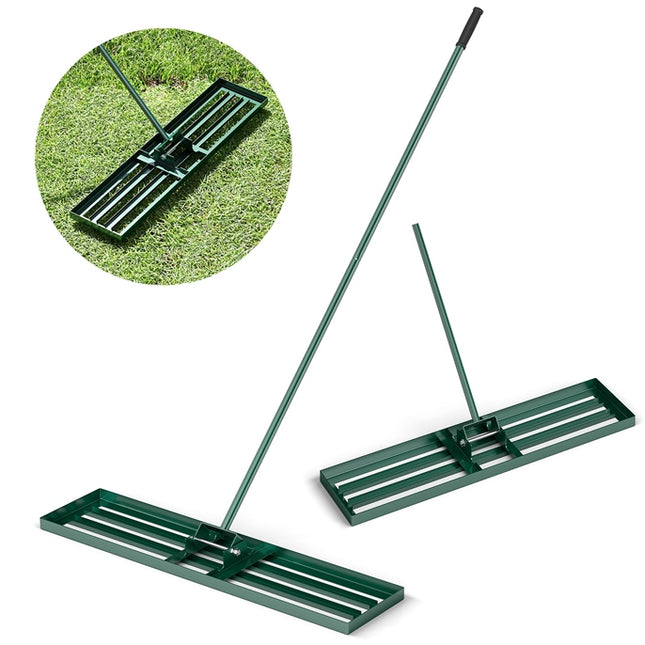 DREAMADE Lawn Leveling Rake, 30"/36"/42" x 10" Professional Grade Soil Distribution Rake w/67 Ergonomic Handle