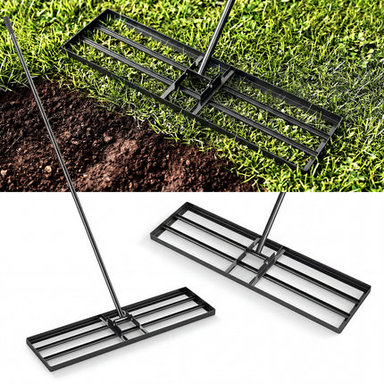 DREAMADE Lawn Leveling Rake, 30"/36"/42" x 10" Professional Grade Soil Distribution Rake w/67 Ergonomic Handle
