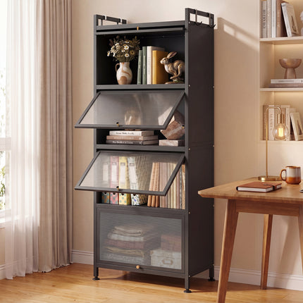 DREAMADE 5-Tier Kitchen Storage Cabinet, Freestanding Bakers Rack, Black